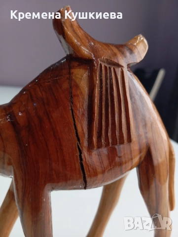 Дървена камила масив, снимка 4 - Статуетки - 52456570