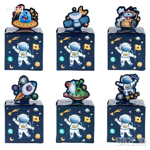 Космос космонавт картонена кутия кутии за лакомства подаръци рожден ден парти картонени кутийки, снимка 4 - Други - 50102710