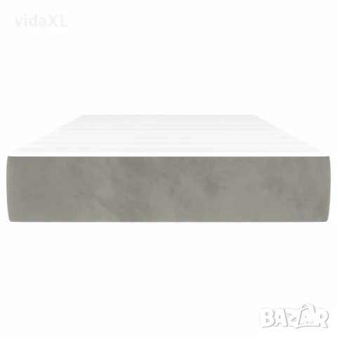 vidaXL Матрак за легло с покет пружини средна твърдост светлосив 100x200x20 см кадифе, снимка 3 - Матраци - 56147259