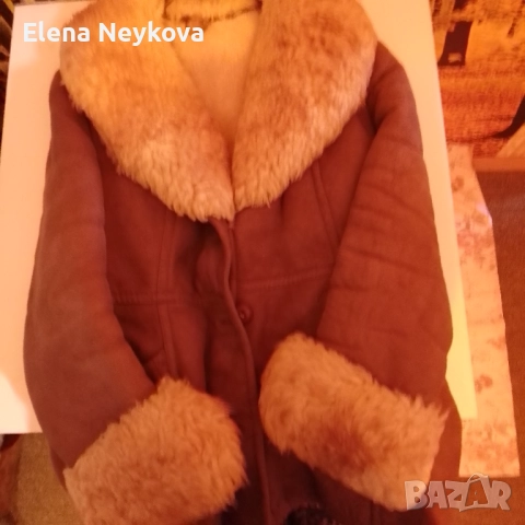 Кожена дамска шуба кафява , снимка 2 - Палта, манта - 52128997