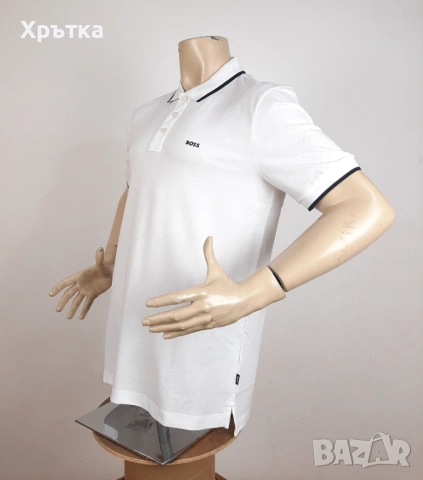Hugo Boss Parloy190 - Оригинална мъжка тениска с яка р-р L, снимка 4 - Тениски - 54152045