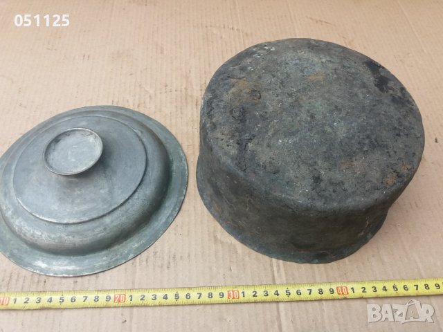 кована възрожденска бакърена тенджера с капак , снимка 10 - Антикварни и старинни предмети - 36649152