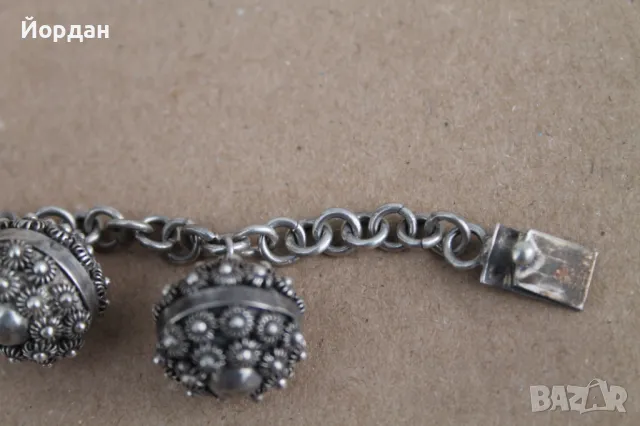 Уникална дамска сребърна гривна , снимка 8 - Гривни - 49798273