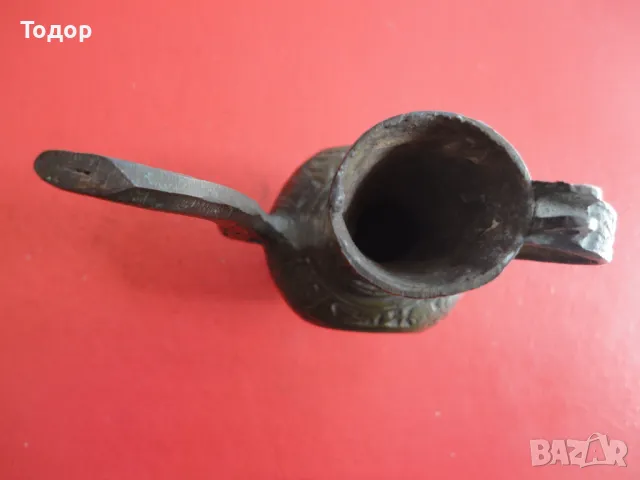 Бронзов съд ибрик, снимка 3 - Антикварни и старинни предмети - 48425462
