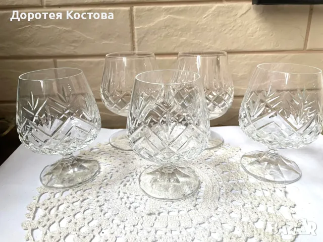 Красиви кристални чаши от Англия, 5 бр , снимка 12 - Антикварни и старинни предмети - 49743172