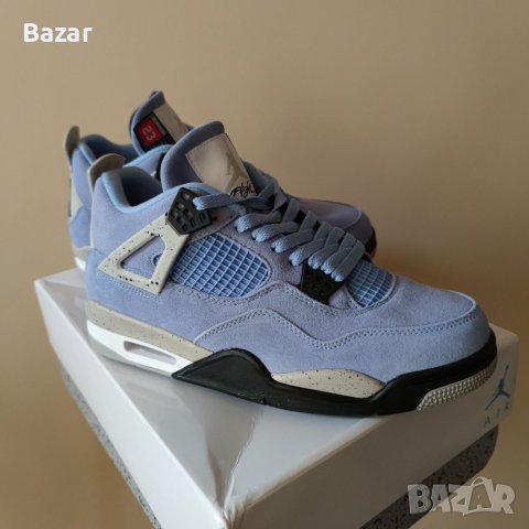 Нови Мъжки Обувки Nike Air Jordan Retro 4 UNC University Blue Сини Кецове Маратонки Размер 43, снимка 8 - Други - 39632515