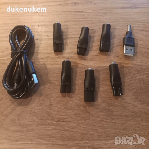 Комплект 7 броя USB зарядни кабели 5V за самобръсначки и тримери, снимка 2 - Друга електроника - 53268818