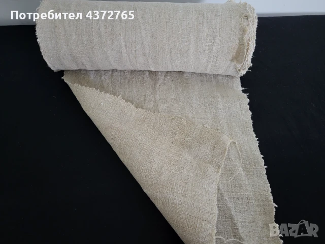 #120 Стар ръчно тъкан ленен плат , снимка 3 - Антикварни и старинни предмети - 51081224