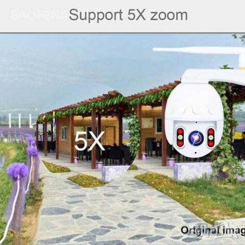 *Нови WiFi IP Камера 4K 8MP с нощен запис  PTZ IP Smart Водоустойчива Wireless Wi-Fi HD Android IoS, снимка 5 - HD камери - 37450652