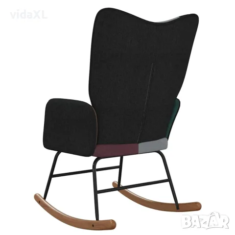vidaXL Люлеещ стол, пачуърк, плат, снимка 4 - Столове - 56146880