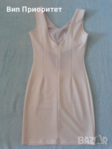 Бяла официална скъпа рокля със сегмент-изкуство. Къса и сексапилна , елегантна, с цип на гърба, нова, снимка 8 - Рокли - 37264692