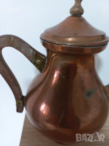 Старинен чайник  от мед, снимка 3 - Съдове за готвене - 44254716