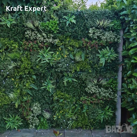 Декоративен Панел 1м² kw2735 – Изкуствена Зеленина с Папрат и Фаларис, UV Защита, снимка 6 - Декорация за дома - 51206214