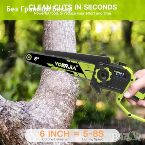 Нов Мини акумулаторен трион 750W безчетков 6" 8" 2 батерии за градина двор, снимка 8 - Други инструменти - 54093929