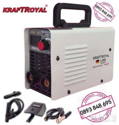 Немски Инверторен Електрожен KRAFT ROYAL 350A Ампера с дисплей + соларни очила  , снимка 2 - Електродвигатели - 32483861