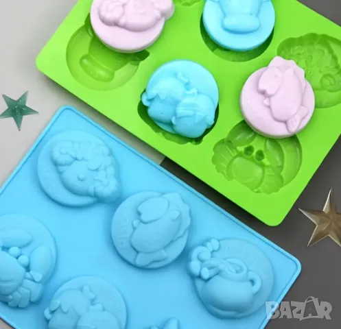 Комплект 2 молда 12-те зодии за сапуни и свещи , снимка 4 - Форми - 50197623
