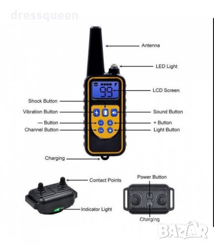 3160 Електронен нашийник за куче водоустойчив потопяем с обхват до 800 м., снимка 11 - За кучета - 34237336