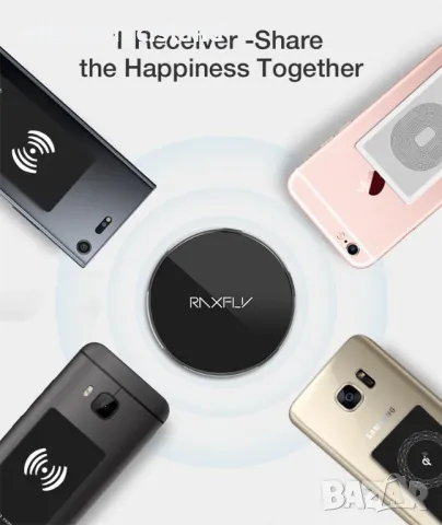 Безжичнo зареждане Qi приемник 5V 1A Универсален USB Type-C адаптер, снимка 7 - Безжични зарядни - 38583761