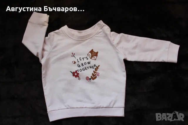 Комплект от 2 бр. блузки с дълъг ръкав, размер 62-68, снимка 3 - Бебешки блузки - 50132475