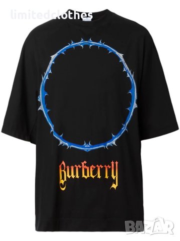 BURBERRY Black Thorn Logo Print Oversized Мъжка Тениска size S (M) и XL (XXL), снимка 2 - Тениски - 42770953