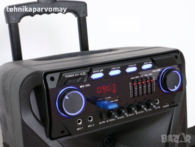 Караоке Колона 12 "BLUETOOTH TWS Преносим KARAOKE SPEAKER SYSTEM w / Светлини и 2 микрофона ek1305, снимка 2 - Караоке - 31714966