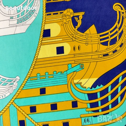 Vintage Hermès Proues Silk Scarf 87x87, снимка 4 - Шалове - 51171551