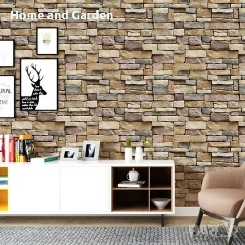 Самозалепващ 3D тапет с тухлен ефект – PVC, водоустойчив и шумоизолиращ, 300 x 35 см, снимка 6 - Декорация за дома - 54027657