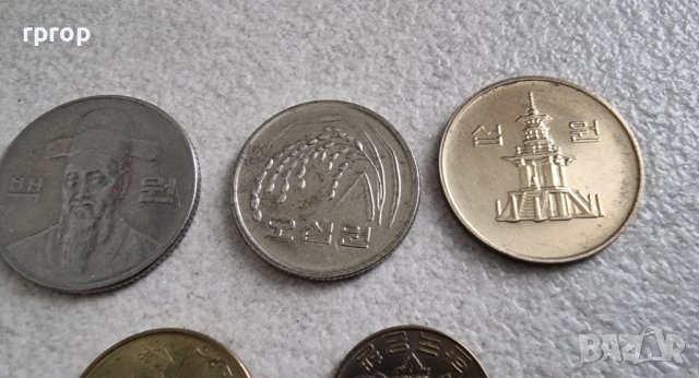  Южна Корея. 1, 5, 10, 10, 50 ,100 и 500 вона. 7 бройки., снимка 6 - Нумизматика и бонистика - 44461760