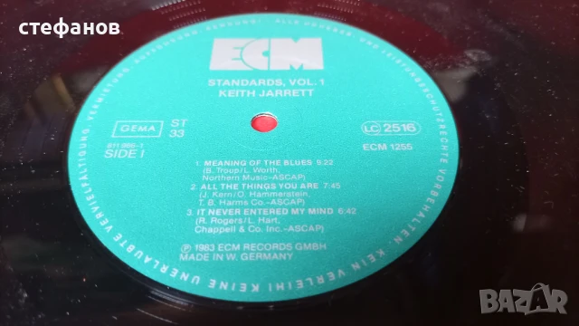 Дългосвиреща грамофонна плоча на KEITH JARRETT, GARY PEACOOK „standards vol 1”, Германия, снимка 5 - Грамофонни плочи - 50984258