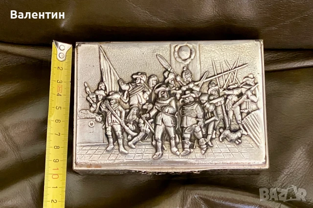 #2002# Кутия за цигари/пури. Винтидж. Посребрена. Холандия., снимка 2 - Декорация за дома - 50459945
