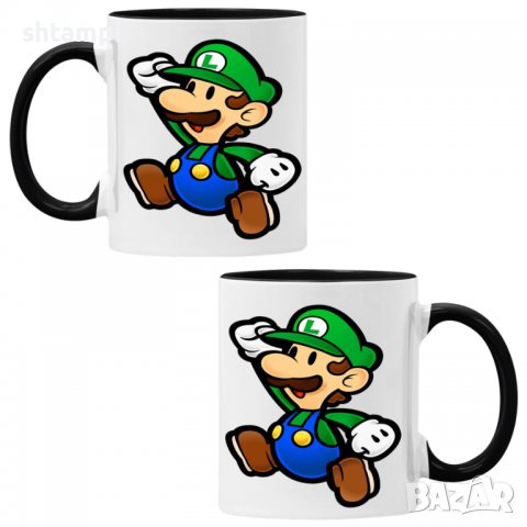 Чаша Super Mario Luigi Paper,Керамична Чаша, Кафе Чай, Игра,Изненада,Подарък,Повод,Празник,Рожден Де