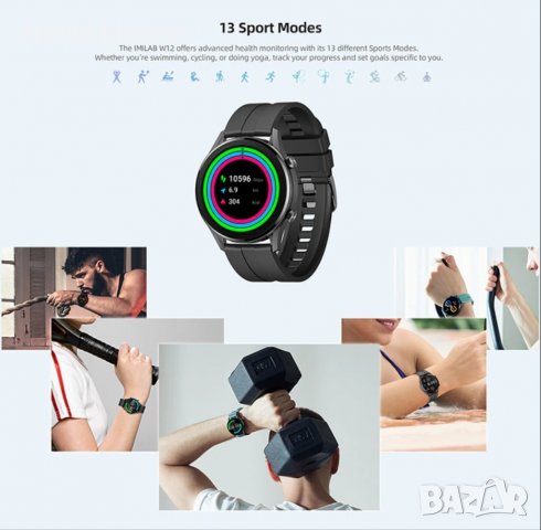 Xiaomi Imilab W12 Мъжки Смарт Часовник фитнес Smart Watch, снимка 8 - Смарт часовници - 33852711