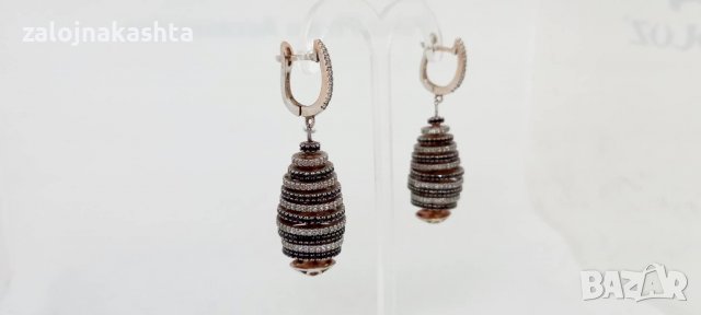 Сребърни обеци с позлата-24,38гр/14кр, снимка 2 - Обеци - 38241873