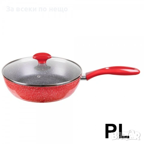 Дълбок тиган с капак Voltz OV54419A-CD – 24 / 26 см, Мраморно покритие, Индукция, Червен Код P2066, снимка 3 - Съдове за готвене - 53997934
