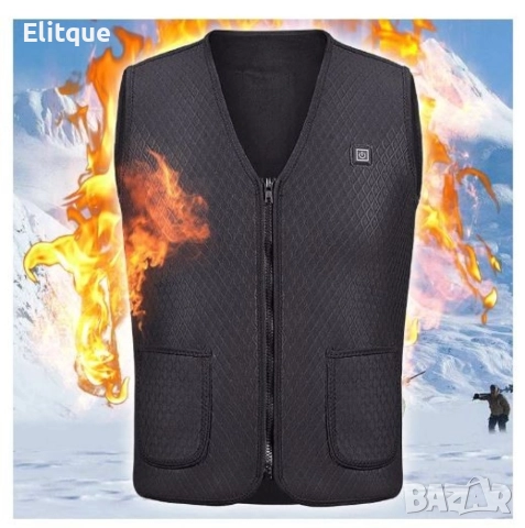 Унисекс електрически термичен елек за зимния период с USB свързаност, снимка 14 - Якета - 52796202