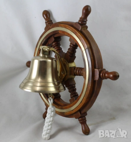 770 Корабен рул с месингов ринг и камбана , снимка 3 - Колекции - 54012369