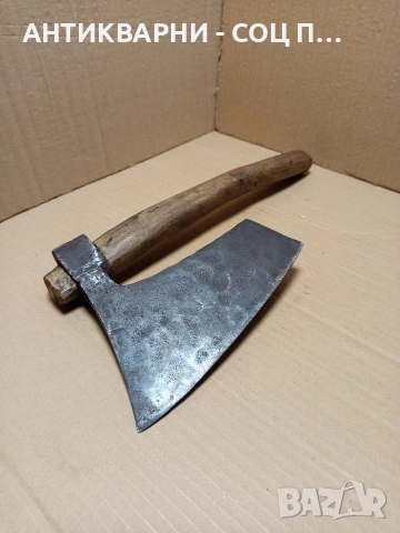 Соц Стара Ръчно Кована Дърводелска Брадва Кривица. Номер 605., снимка 5 - Антикварни и старинни предмети - 53224738