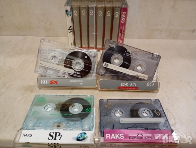 Лот от няколко аудио касети Raks ED-X 60/ SX 60/ SP1 60/ RX 75 LX нормални ленти