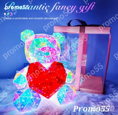 Светещо Мече със Сърце 3D в Луксозна Кутия с Панделка, снимка 8 - Други - 52343840