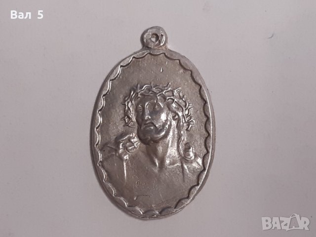Стар сребърен медальон - Христос . Икона