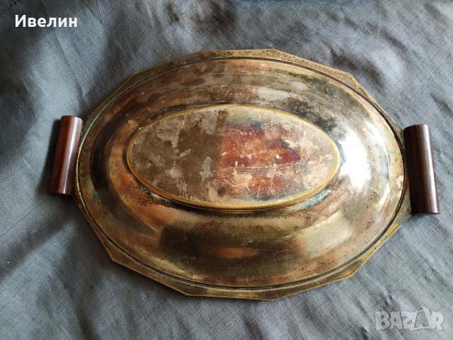 посребрена месингова купа арт деко, снимка 3 - Антикварни и старинни предмети - 29583943