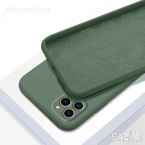 Силиконов калъф гръб кейс Silicone Soft Cover - iPhone 11 (6.1), Масленозелен, снимка 2 - Калъфи, кейсове - 36503095