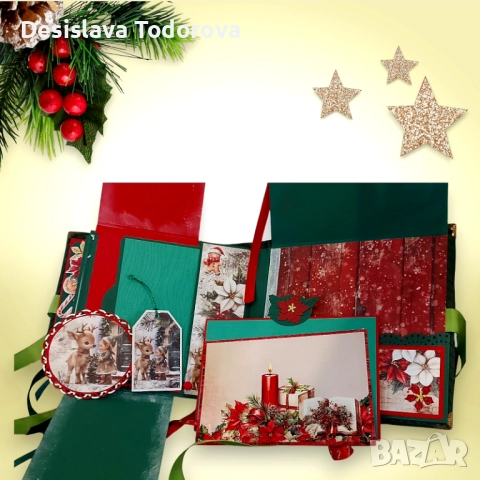 Изцяло ръчно изработен коледен албум за снимки , снимка 9 - Коледни подаръци - 52477915