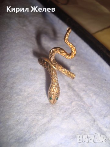 ПОЗЛАТЕН ЗМИЕВИДЕН ФИГУРАЛЕН АРТ НЕО ГОТИК СТИЛ ПРЪСТЕН с КРИСТАЛНИ ОЧИ 27699, снимка 6 - Пръстени - 37488886