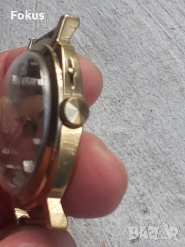 Мъжки механичен часовник Слава - 10 микрона позлата, снимка 3 - Антикварни и старинни предмети - 52695455