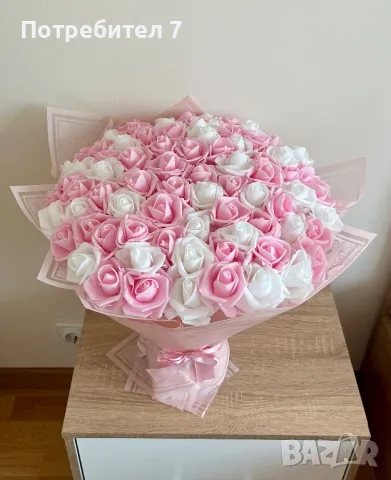 Букет от вечни рози, снимка 6 - Изкуствени цветя - 50282280