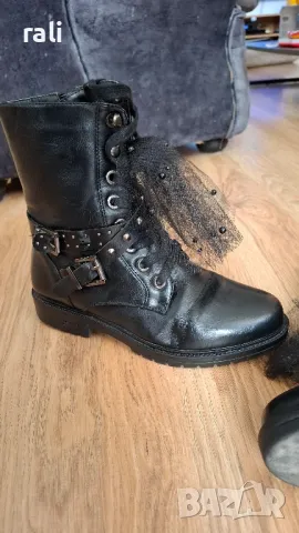 Черни боти с тюл , снимка 4 - Дамски боти - 49661153