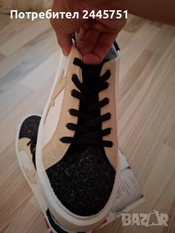 Кецове с брокат Dragonfly, естествена кожа, нови , снимка 3 - Кецове - 51686930