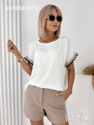 Дамска блуза с къси ръкави GENUA, 3цвята , снимка 14 - Тениски - 51022363