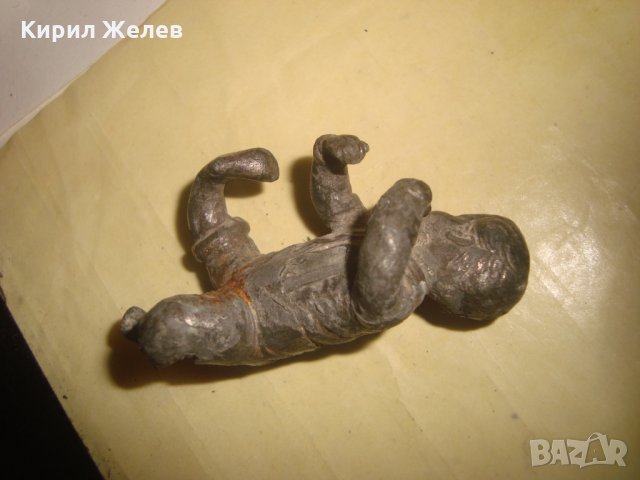 СТАРА ОЛОВНА ФИГУРАЛНА СТАТУЕТКА ХУДОЖЕСТВЕНА ПЛАСТИКА РЪЧНА ИЗРАБОТКА МНОГО РЯДКА за КОЛЕКЦИЯ 4366, снимка 8 - Колекции - 34424123